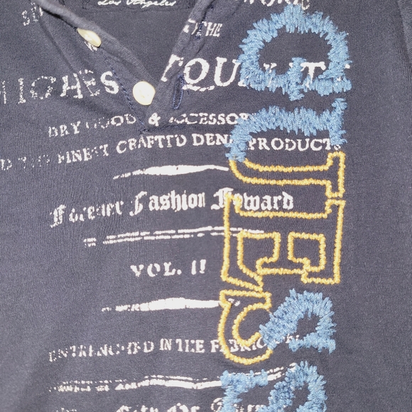 ⛳️ Guess Navy Blue Toddler Boy Cotton Golf Shirt Vintage Look Lettering 18 Month - Picture 4 of 4